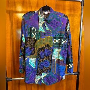 Jeri Marque‎ Vintage Women’s Long Sleeve by C’com Sportswear. 100%Rayon size 16.